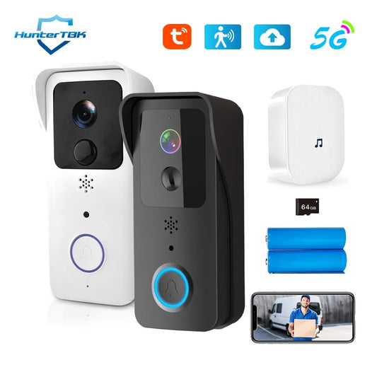 5G 2.4G WiFi Video Doorbell 1080P Tuya Smart Outdoor Wireless Intercom Waterproof