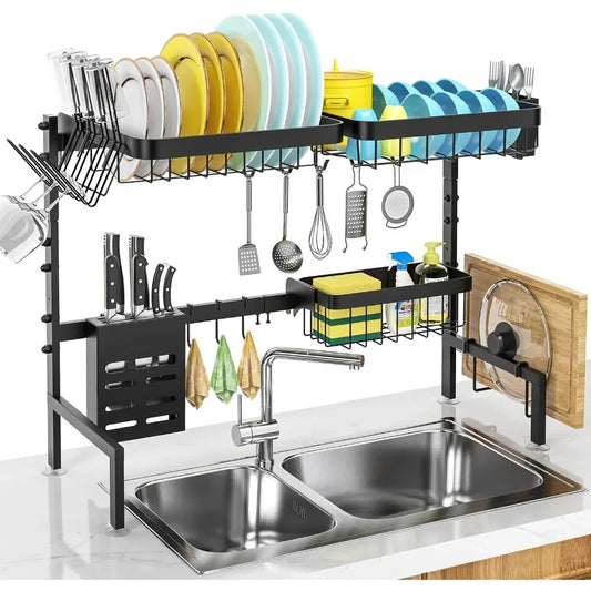 MERRYBOX Over The Sink Dish Drying Rack Adjustable Length