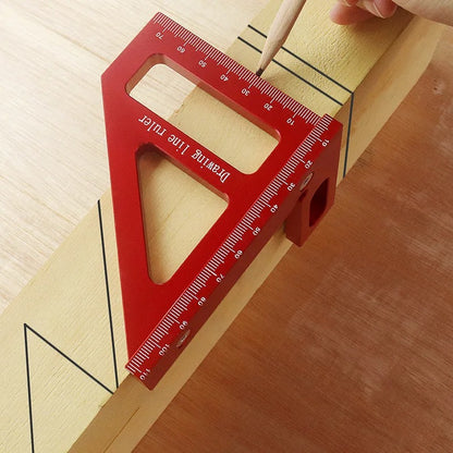 Woodworking Square Protractor Aluminum Alloy Miter Triangle Ruler High Precision Layout Measuring Tool