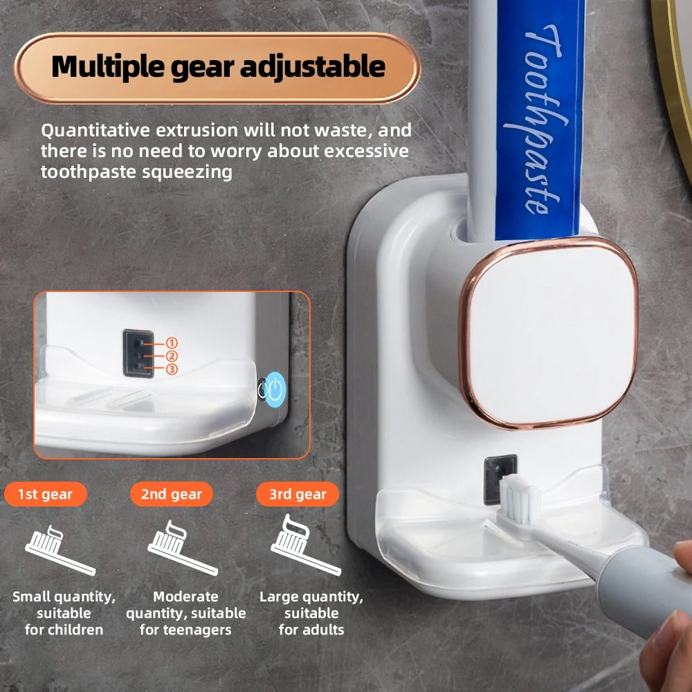 3 Mode Smart Toothpaste Dispenser Automatic Sensor Electric Wall Mounted Tooth Paste Squeezer USB Removable