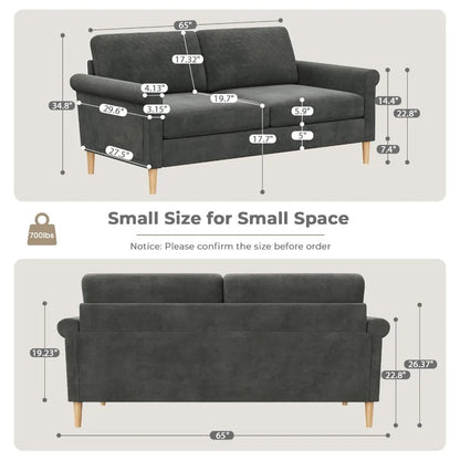 2024 New 65.1''Loveseat Sofa Couch for Living Room, Modern Sofa