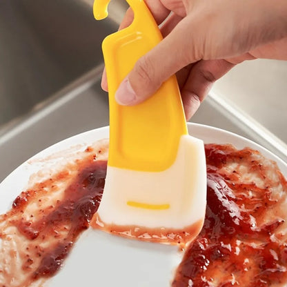 Cleaning Silicone Spatula Kitchen Scraper Soft Blade Scraper Brush