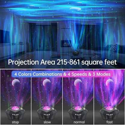 Star Lights Aurora Galaxy Moon Projector with Remote Control Sky Night Lamp