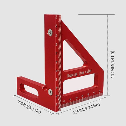 Woodworking Square Protractor Aluminum Alloy Miter Triangle Ruler High Precision Layout Measuring Tool