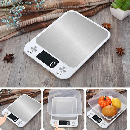 Kitchen Scale 15Kg/1g Weighing Food Coffee Balance Smart Electronic Digital Scales Stainless Stee