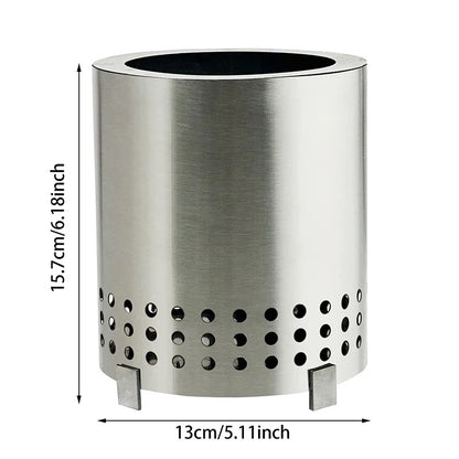 (NEW) 1PC Tabletop Fire Pit Mini Outdoor Portable Gases Heater Stoves With Stand Stainless Steel