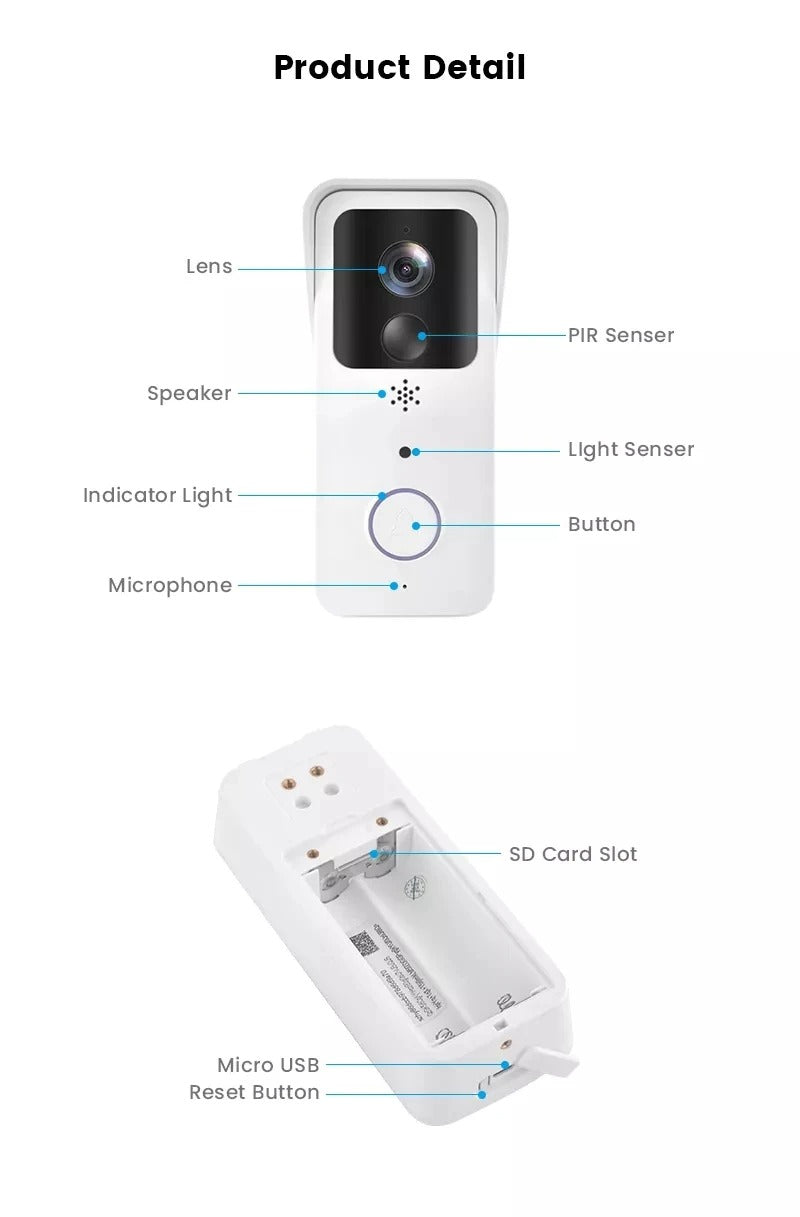 5G 2.4G WiFi Video Doorbell 1080P Tuya Smart Outdoor Wireless Intercom Waterproof