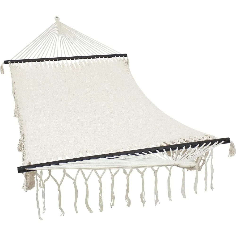 (NEW) Luxurious Hand Woven American Cotton Hammock For Outdoors