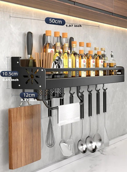 Kitchen Organizer Shelf Wall-mounted Spice Storage Rack