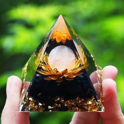 Crystals Stone Orgone Pyramid Energy Generator Natural Amethyst Peridot Reiki Chakra Meditation Tool