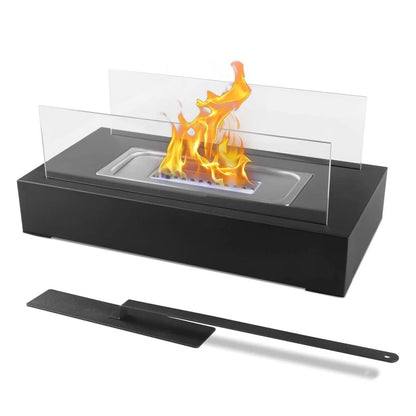 Home Rectangular Bioethanol Fireplace Portable Desktop Metal Stove Indoor and Outdoor