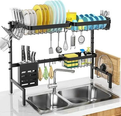 MERRYBOX Over The Sink Dish Drying Rack Adjustable Length