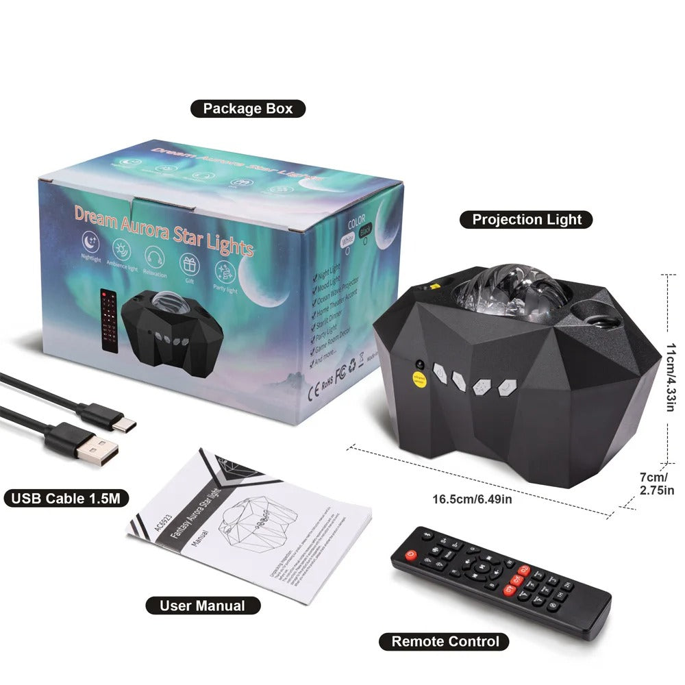 Star Lights Aurora Galaxy Moon Projector with Remote Control Sky Night Lamp